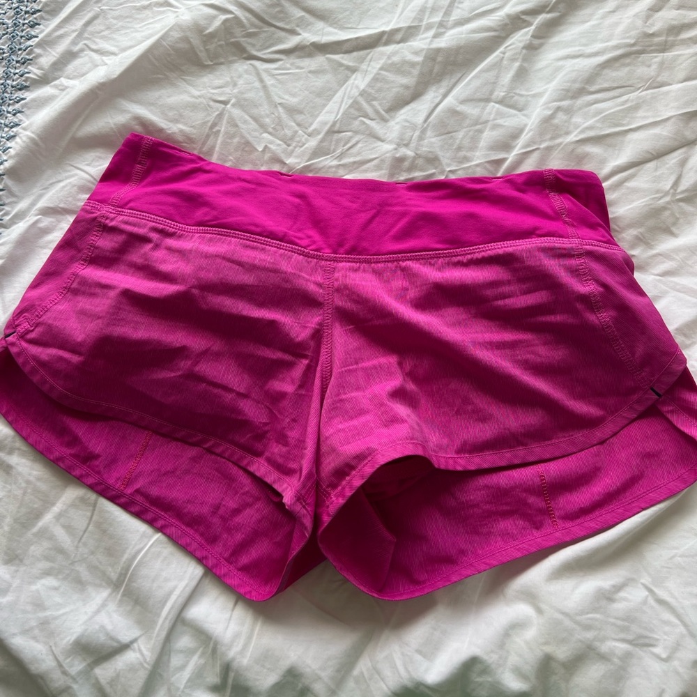 Lululemom pink speed up shorts
